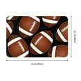 thumbnail image 3 of Xecao Brown Football On Black print Flannel Mat: Non-slip, 16x24in. Ideal for kitchen, bedroom, bath & living room., 3 of 9
