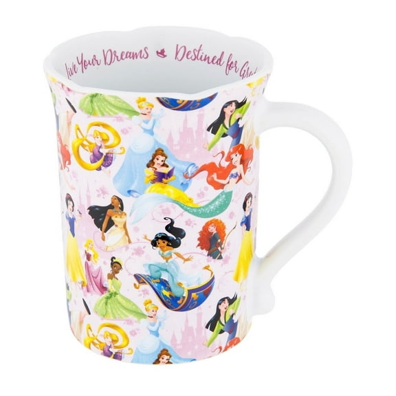 Disney Parks Princess Live Your Dreams Pink and Gold Ceramic Coffee Mug – New