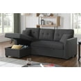 thumbnail image 3 of Alma Dark Grey Plush Upholstered Hidden Easy to Convert Pull-Out Multi-Purpose Sleeper Sofa for Living Room, Guest Room, Small Spaces, 3 of 6