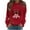 Red, variant on Hoodless Sweatshirt for Women Fashion Casual Christmas Print Round Neck Loose Long Sleeve T Shirt Sweatshirt