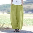 thumbnail image 2 of Pants for Women Pants Set Two Piece Casual Casual Wear Women Elastic And Tracksuit Elastic Waist Teen Girls for Size 12 Star Cool Outfits Work Work Trousers Yellow XL, 2 of 7