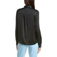 thumbnail image 2 of BCBGMAXAZRIA womens  Belted Collar Satin Top, XL, Black, 2 of 2