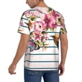 thumbnail image 2 of Fotbe Bird and Floral Baseball Jersey Shirt for Men and Women, Casual Short Sleeves Button Down T-Shirt-X-Large, 2 of 9