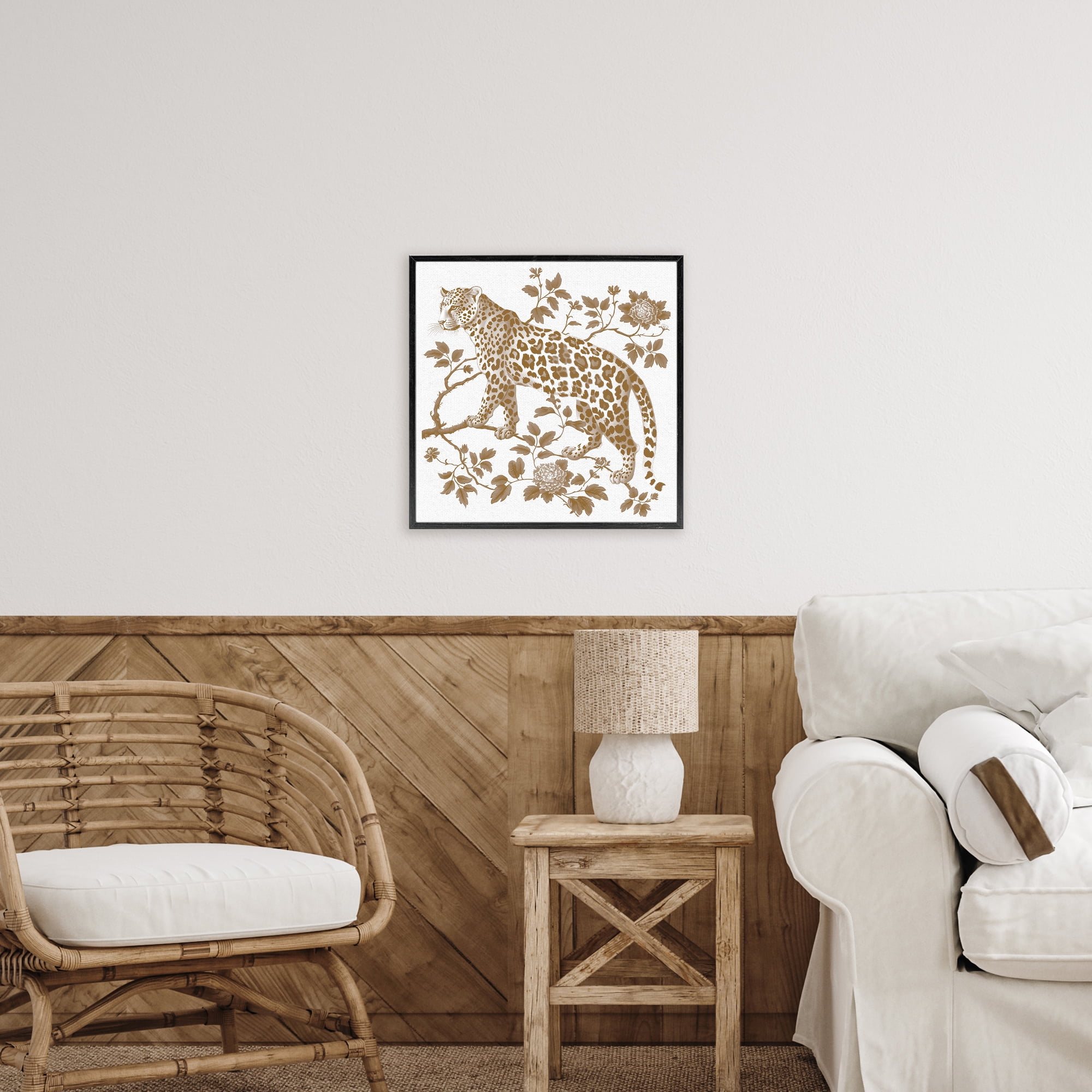 Earthy Details Vintage Leopard Black Framed Giclee Art, design by Lettered and Lined