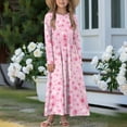 thumbnail image 3 of DISNIMO Pink Cherry Blossom Girls Dress Floral 3/4 Long Sleeve Dresses with Pockets for Girls 13-14 Years Dress with Sleeves for Kids Dress Long Sleeve Lightweight, 3 of 7