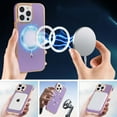 thumbnail image 2 of Designed for iPhone 16 Pro Max Magnetic Phone Case,Compatible with Mag-Safe,Anti-Scratch PU Leather Bumper,Shockproof Elegant Electroplated Rugged Ultra Slim Thin Phone Case,Darkpurple, 2 of 7