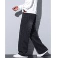 thumbnail image 3 of Mrmall Mens Wide Leg Jeans Baggy Y2k Loose Fit Casual Denim Jeans Skater Trousers Streetwear, 3 of 6