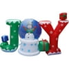 6' Long Airblown Christmas Inflatable Static "JOY" Globe with Snowman Inside and Blinking Lights