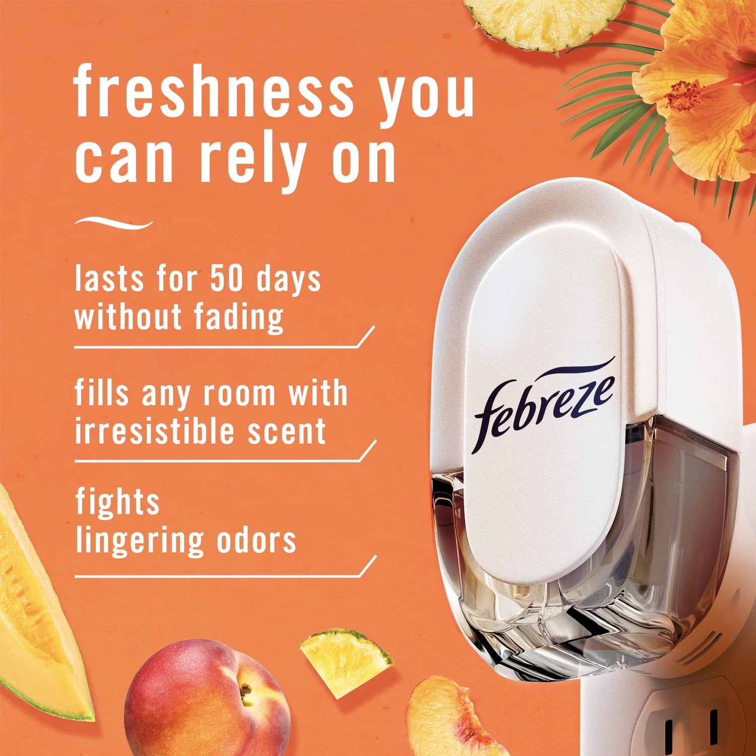(2 pack) Febreze Plug In Air Freshener, Odor-Fighting Scented Oil Refill, Hawaiian Aloha, 3 Refills