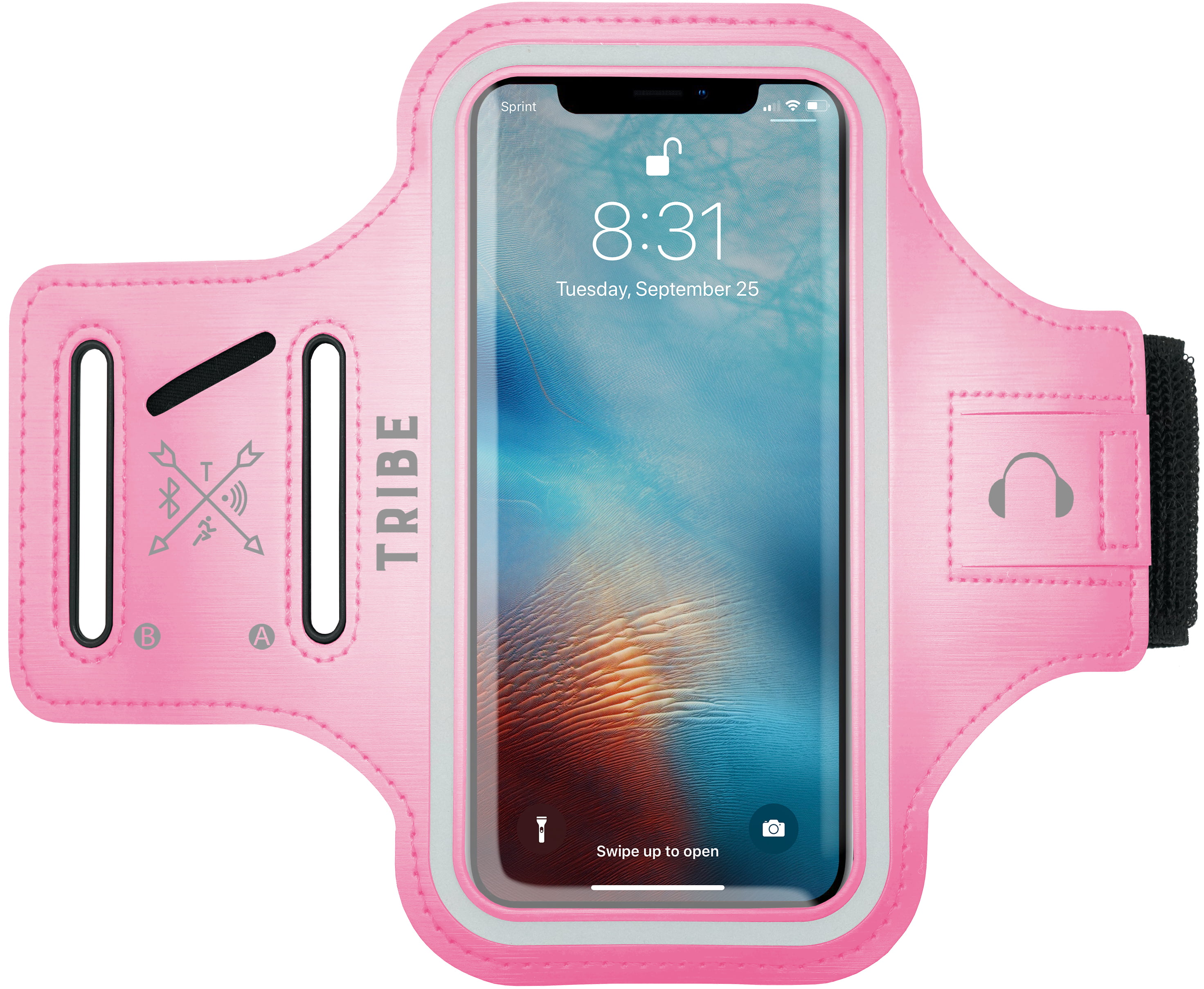 Xs Max Water Resistant Ideal Running Phone Holder XR ANJ Outdoors Elastic Lycra Running Armband for iPhone Xs Galaxy Phones Large Capacity Upper Arm Band to Hold Money Cards and Keys