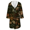 thumbnail image 4 of Women's Fleece Plush Robe Long Warm Plush Bathrobe Loungewear Jacket Printed Comfort Robe, 4 of 5