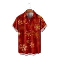thumbnail image 4 of IROINNID Christmas Hawaiian Shirt for Men Button Up Short Sleeve Graphic Print Xmas Gift Christmas Vacation Shirt,Red, 4 of 6