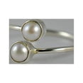 thumbnail image 2 of Navya Craft Freshwater Pearl 925 Sterling Silver Handmade Statement Women Dual Pearl Ring, Pearl Jewelry Size 4.5, 2 of 4