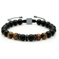 thumbnail image 4 of Men's Bracelet, Adjustable 8mm Men's Tiger Eye Black Matte Onyx Beads Bracelet for Boyfriend Husband Grandson, 4 of 4
