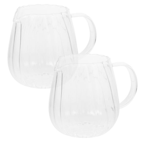 EeaseMX Jarra de crema con asa para café, leche y té, dispensador de leche de vidrio, 2 unidades