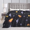 thumbnail image 5 of XMXY Fleece Throw Blanket for Couch, UFO Rockets Spaceships Lightweight Plush Fuzzy Cozy Soft Bed Blankets and Throws for Sofa, 50"x40" inches, 5 of 8