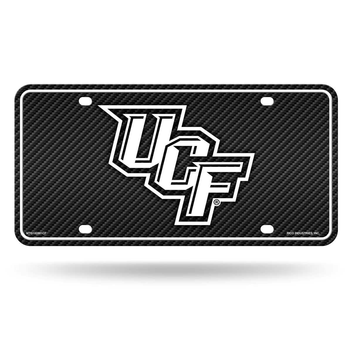 Central Florida UCF NCAA Knights 12x6 Carbon Fiber Design Metal License