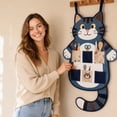 thumbnail image 6 of Cat-Shaped Patchwork Wall Organizer, 27.6x15.7 Inch Hanging Storage Pouch with Multiple Pockets for Keys & Tools, Canvas Entryway Decor A, 6 of 8