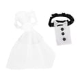 thumbnail image 1 of Copas de vino envueltas para bodas, vestidos de novia y novio, elegante decoración para recepción, despedida de soltera, banquete., 1 of 6