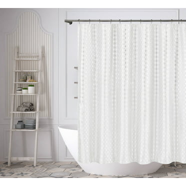 Alyssa Geometric Shower Curtain, Loretta Tulip Shower Curtain