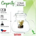 thumbnail image 7 of Simax Glass Tea Pot With Infusion: Loose Leaf Tea Pot - Glass Tea Kettle For Stove Top - Tea Pots With Infusers For Loose Tea - Clear Tea Infuser Kettle - Teapot With Infuser Stovetop - Infuser Teapot, 7 of 7