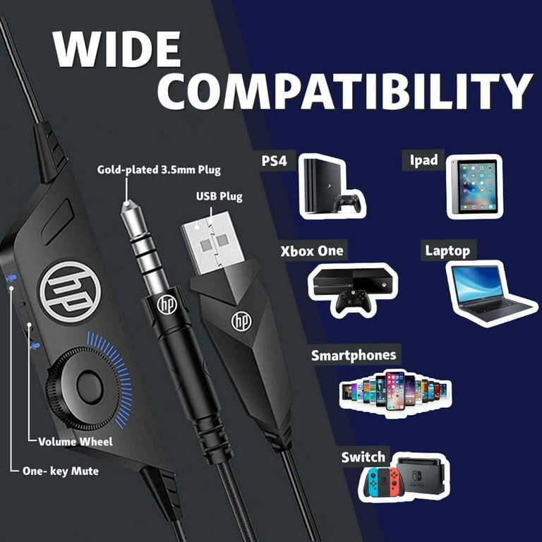 HP H320 Gaming Headset Black Walmart