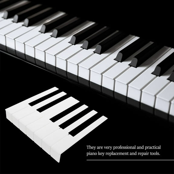 RENACLIPY 52-Pack White Acrylic Piano Key Replacement Parts for Piano Maintenance, Repair, and Restoration