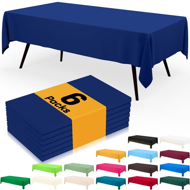 Mantel desechable Smiry, 6 unidades, 137 x 274 cm, impermeable, azul marino