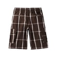 thumbnail image 4 of Hat and Beyond Men's Trendy Plaid Button Pocket Casual Loose Cargo Shorts, 4 of 5