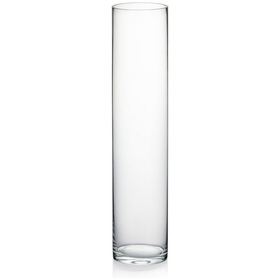 Quality Thick Weighted Tall Clear Cylinder Glass Vases, 4" W x 18" H, Flower Arrangement Floating Candle Holders Wedding Centerpieces Event Floral Container Artistic Display Home Decor, 1 Piece
