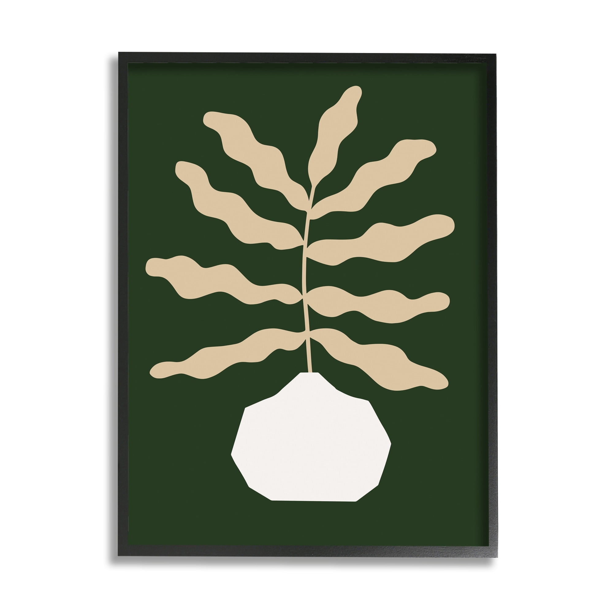 Stupell Industries Minimal Potted Plant Yellow Foliage over Green,16 x 20,Designed by Victoria Barnes