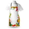 thumbnail image 3 of Fiesta Apron Cartoon Drawing Style Mexican Pinata Taco Chili Pepper Sugar Skull Pattern Guitar, Unisex Kitchen Bib Apron with Adjustable Neck for Cooking Baking Gardening, Multicolor, by Ambesonne, 3 of 3