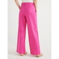 thumbnail image 3 of Scoop Women's and Women’s Plus Linen Blend Tailored Wide Leg Pants, Sizes 0-26W, 3 of 5