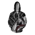 thumbnail image 3 of Sudadera con capucha de otoño para hombre, sudadera holgada e informal con estampado de calavera y armadura dorada, sudadera con capucha y cremallera, 3 of 5