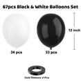 thumbnail image 2 of Globos YMSZ de látex blanco y negro, 67 unidades, 30 cm, para fiestas, 2 of 7