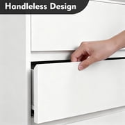 5 Drawer Dresser for Bedroom, White Tall Chest of Drawers Wood Storage Cabinet for Living Room, Hallway, Entryway, Guest Room