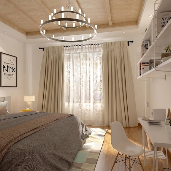 Black Curtain Rods for Windows 28 to 48 Inch Extendable Curtain Pole 1 Inch Diameter Small Curtains Rod Metal Heavy Duty Drapery Rod With Klick Fit -Orb Finial