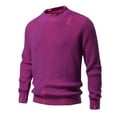 thumbnail image 2 of Yiliang Cable knit Classic Sweater for Men Fall and Winter Long Sleeve Warm and Thermal Top Clothes ,Hot Pink,L, 2 of 4