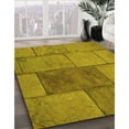 thumbnail image 3 of Ahgly Company Machine Washable Indoor Square Transitional Yellow Area Rugs, 5' Square, 3 of 7