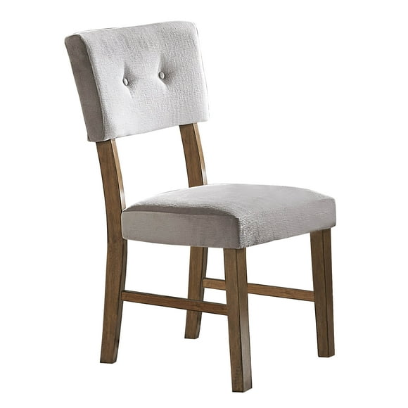 Homelegance Chaise Latérale de Salle à Manger Rembourrée Edam, Ensemble de 2, Gris