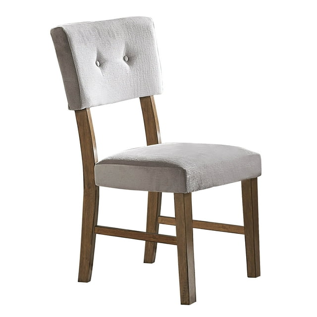 Homelegance Chaise Latérale de Salle à Manger Rembourrée Edam, Ensemble de 2, Gris