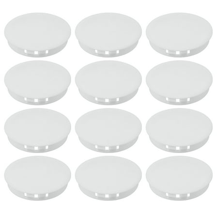 Uxcell 60mm/2-3/8" Plastic Hole Plugs, Flush Type Round Plug Snap in Locking Screw Hole Covers White 12 Pcs