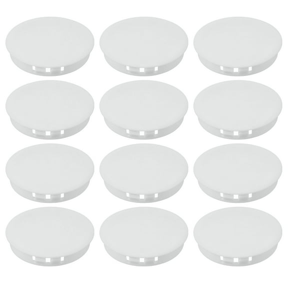 Uxcell 60mm/2-3/8" Plastic Hole Plugs, Flush Type Round Plug Snap in Locking Screw Hole Covers White 12 Pcs