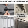 thumbnail image 4 of DawnJoanHD Waffle Weave No Hook Shower Curtain with Snap-in Liner, Grey Polyester Fabric with See-Through Top Window, 72" x 75", 4 of 10