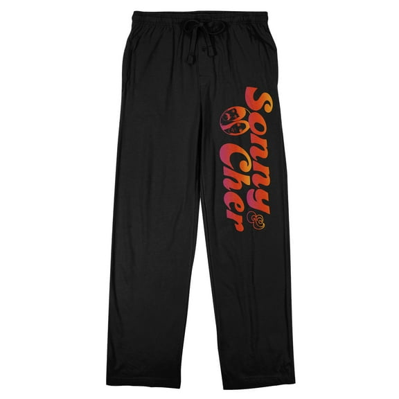 Sonny & Cher Red Names Men's Black Sleep Pajama Pants-Medium