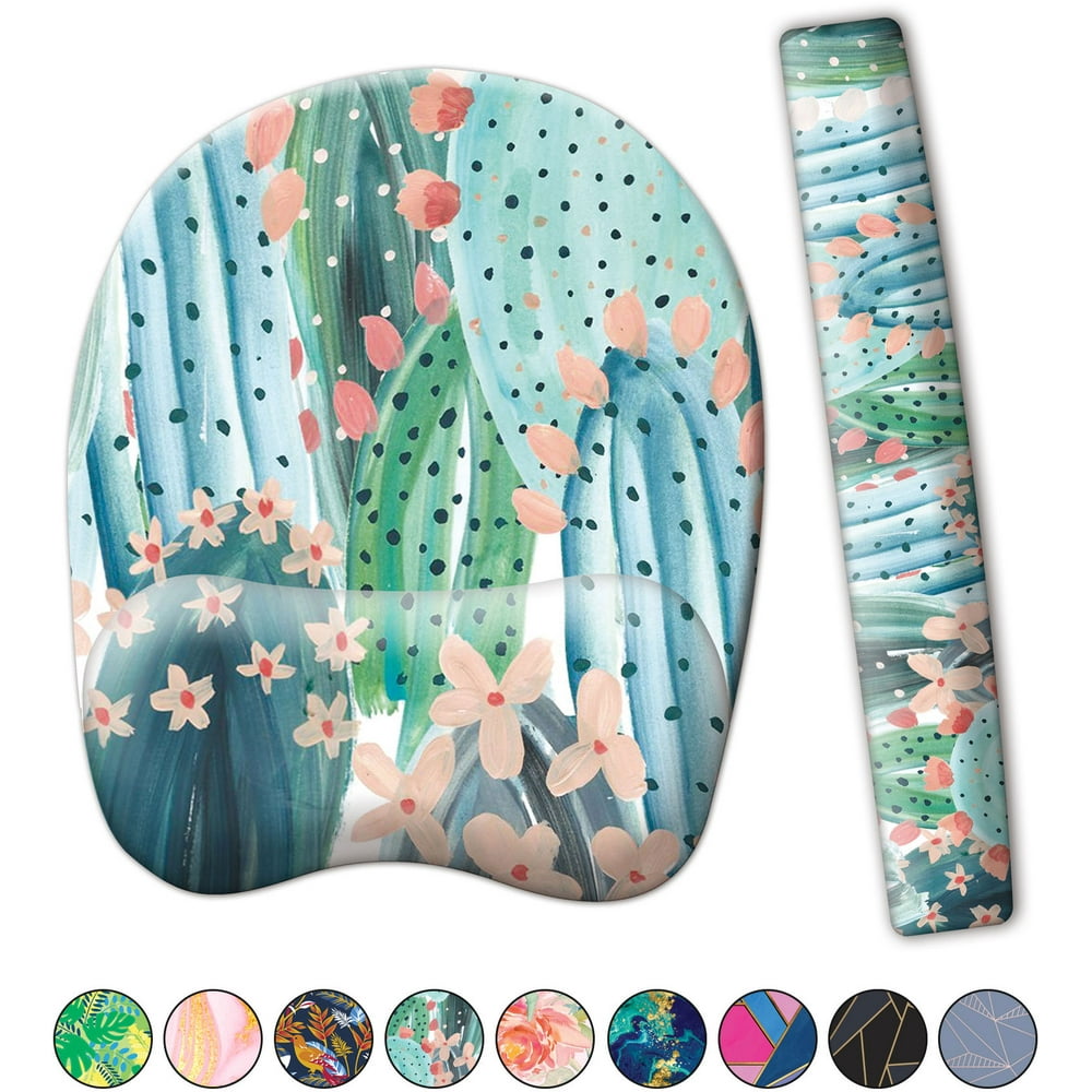 French Koko Mouse Pad & Keyboard Pad with Wrist Support, Non Slip