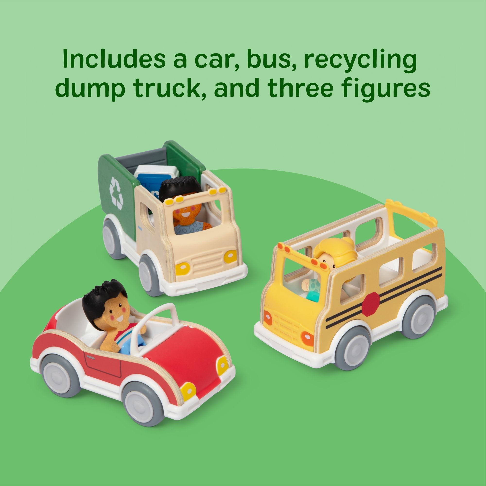 Melissa & Doug Cheery Lane Vehicles Set with 3 Figures, Ages 2+