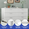 thumbnail image 3 of ModFusion 6-Drawer Fluted Double Dresser, 47.5 inch Elegant Chest of Drawer Storage Cabinet for Bedroom, Living Room, Entryway, White, 3 of 10