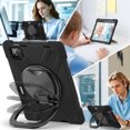 thumbnail image 3 of for Xiaomi Pad 7 Pro/ Xiaomi Pad 8 Pro 11.2 inch Case, 360 Rotatable Handle Stand, Shoulder Strap, Drop-Proof Design, Black, 3 of 7