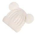thumbnail image 4 of CPNG Kids Winter Knitted Beanie Hat Cute Girls Hats with Double Faux Fur Pom Pom Warm Fleece Lined Knit Beanies Cap for Cold Weather, 4 of 7